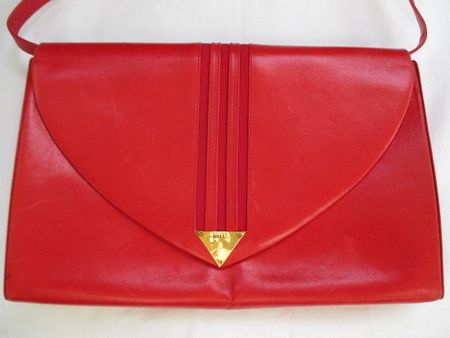 BALLY – Vintage Schultertasche / Clutch aus rotem Leder