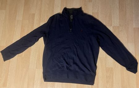 Ralph Lauren Quarter Zip Pullover Sweatshirt Navy Blue Mediu