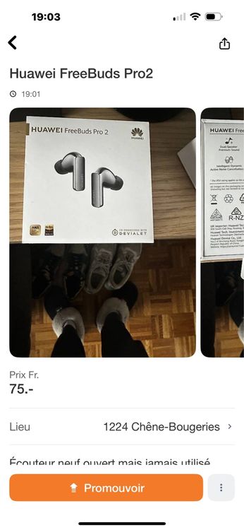 Écouteurs Huawei free buds 2 2