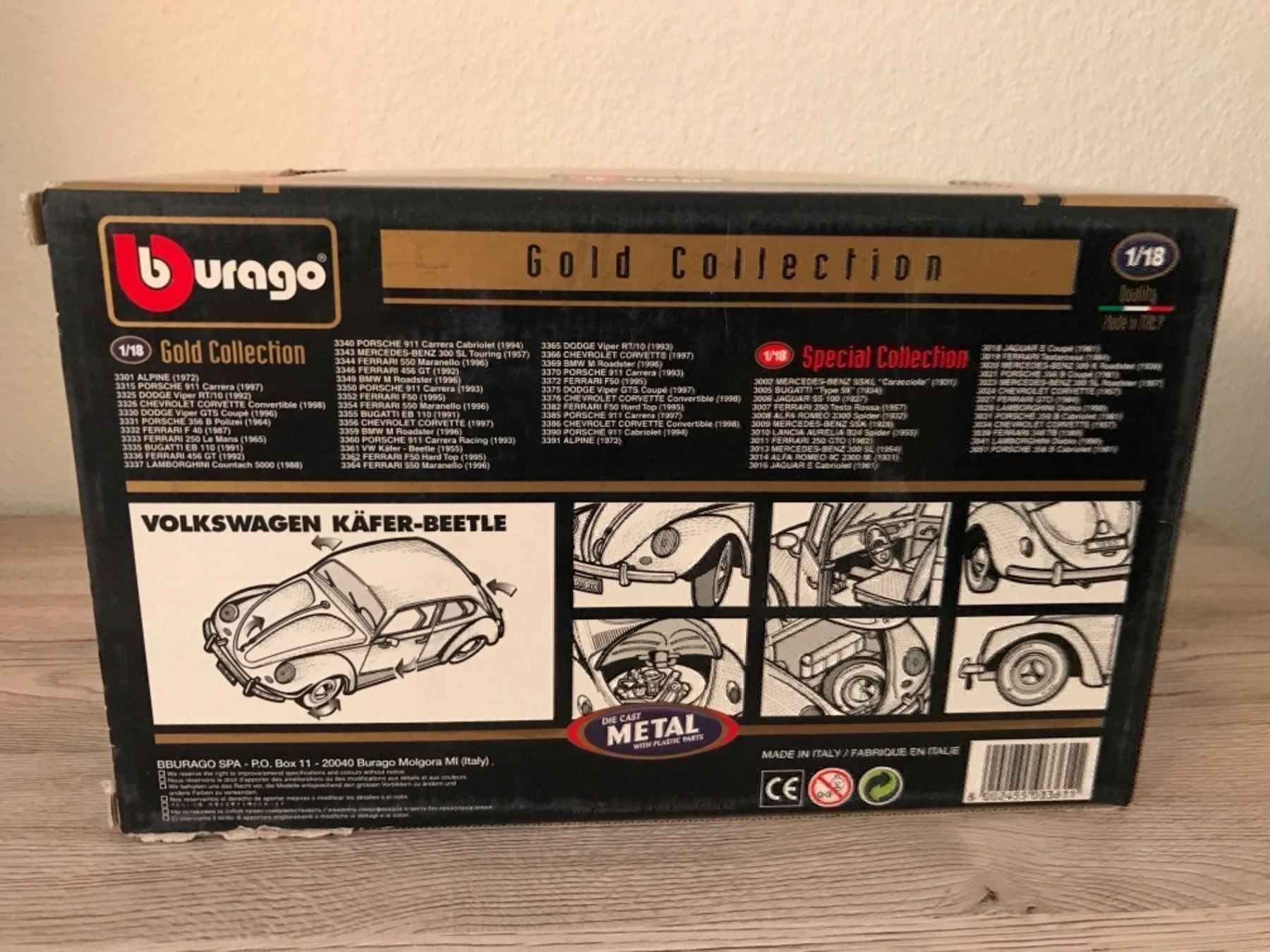 Bburago Modellini d'auto: Volkswagen Käfer -Beetle Gold Collection – Nuovo e nell'imballaggio originale da Buchs ZH venduto da rc-indoorbahn 4