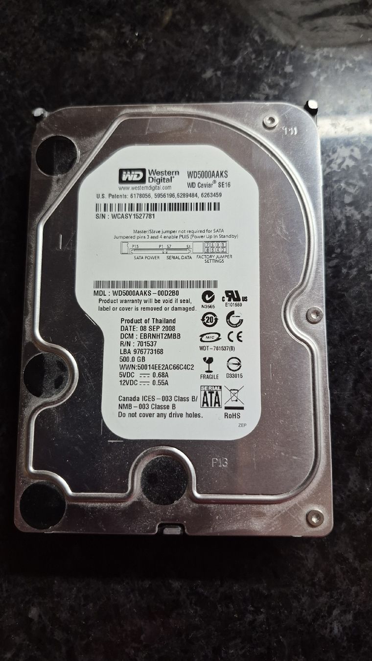 Western Digital Harddisks: 500 gb sata wd 3.5 " – Gebraucht aus Léchelles von sim7891 1