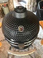 Kamado Ceramic BBQ Grill Smoker Schwarz
