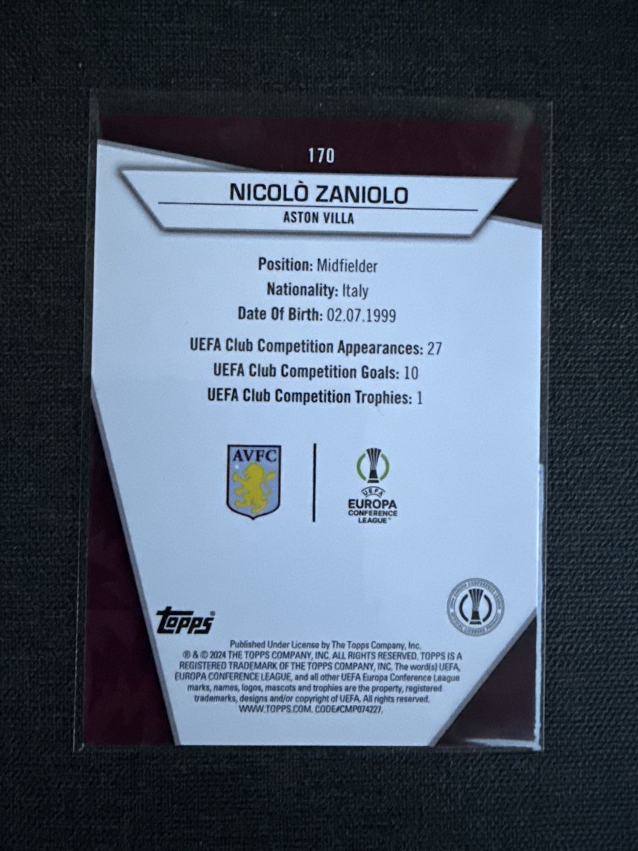 Topps Sammelbilder & Trading cards: Topps Nicolo Zaniolo Aston Villa – Neu (gemäss Beschreibung) aus Burgdorf von Sports_Cards_3400 1