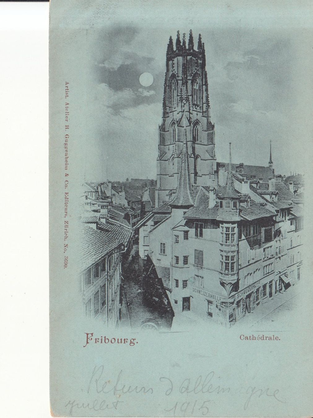 Cartoline postali: Fribourg 1915 – Usato da Bürglen TG venduto da StampGraf