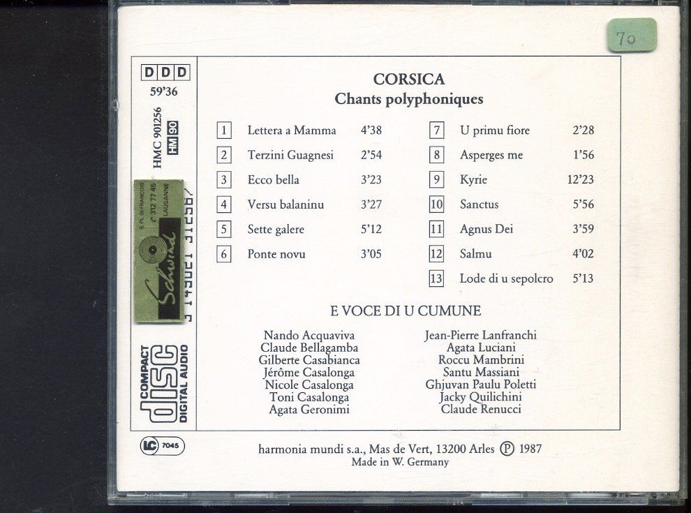CDs: Corsica - Chants polyphoniques – Gebraucht aus Delémont von MaxPlan 1