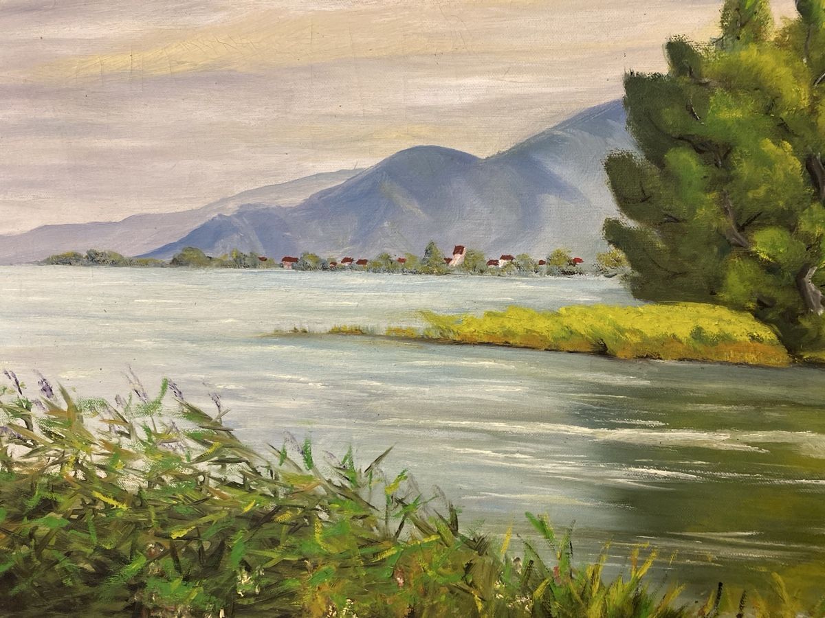 Dipinti: Gemälde Landschaft mit See und Bergen Hr.Boss – Usato da sursee venduto da trilli-tralli 6