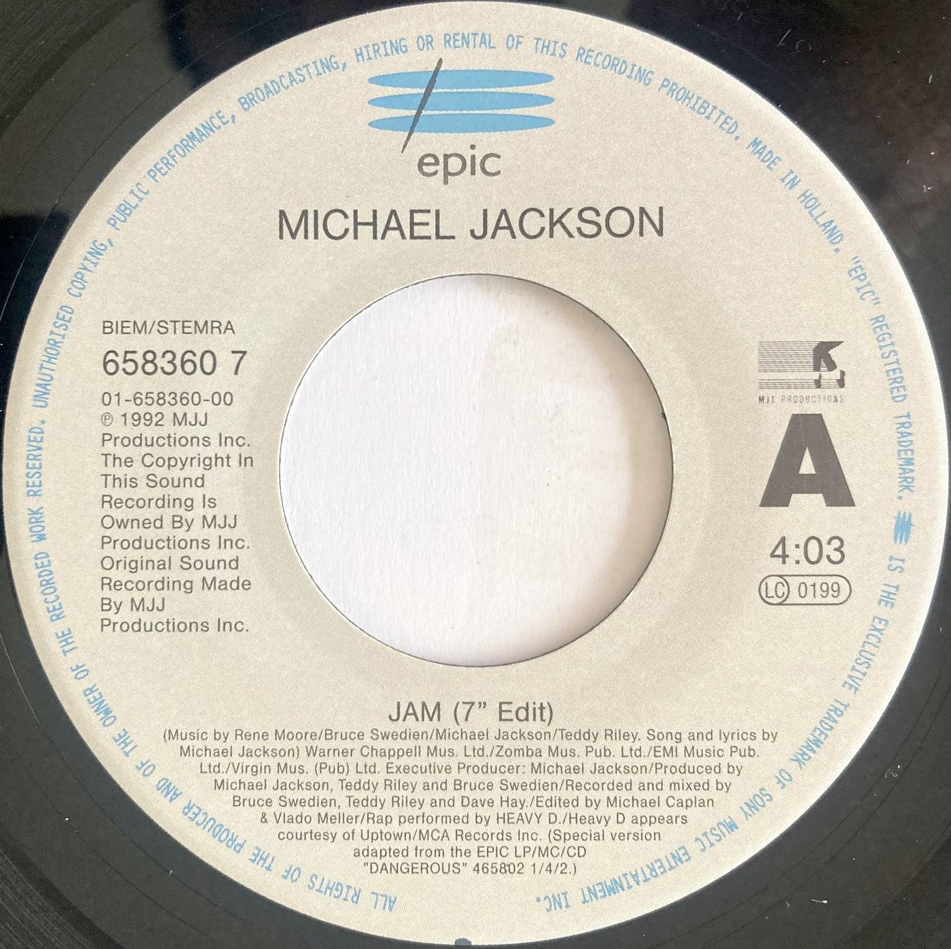 Dischi in vinile: MICHAEL JACKSON - JAM – Usato da Bottens venduto da hotter-than-hell 2