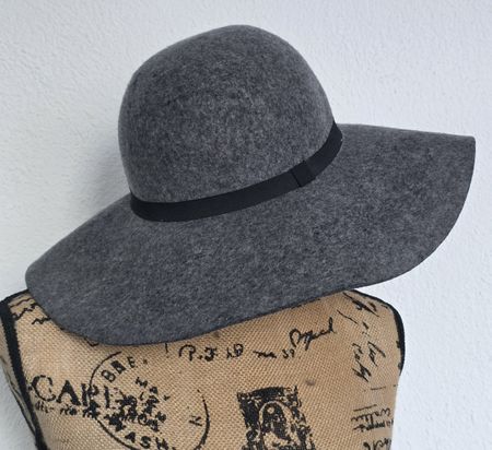 Elegante Wollhut, Damenhut, Grau - Nie Getragen!