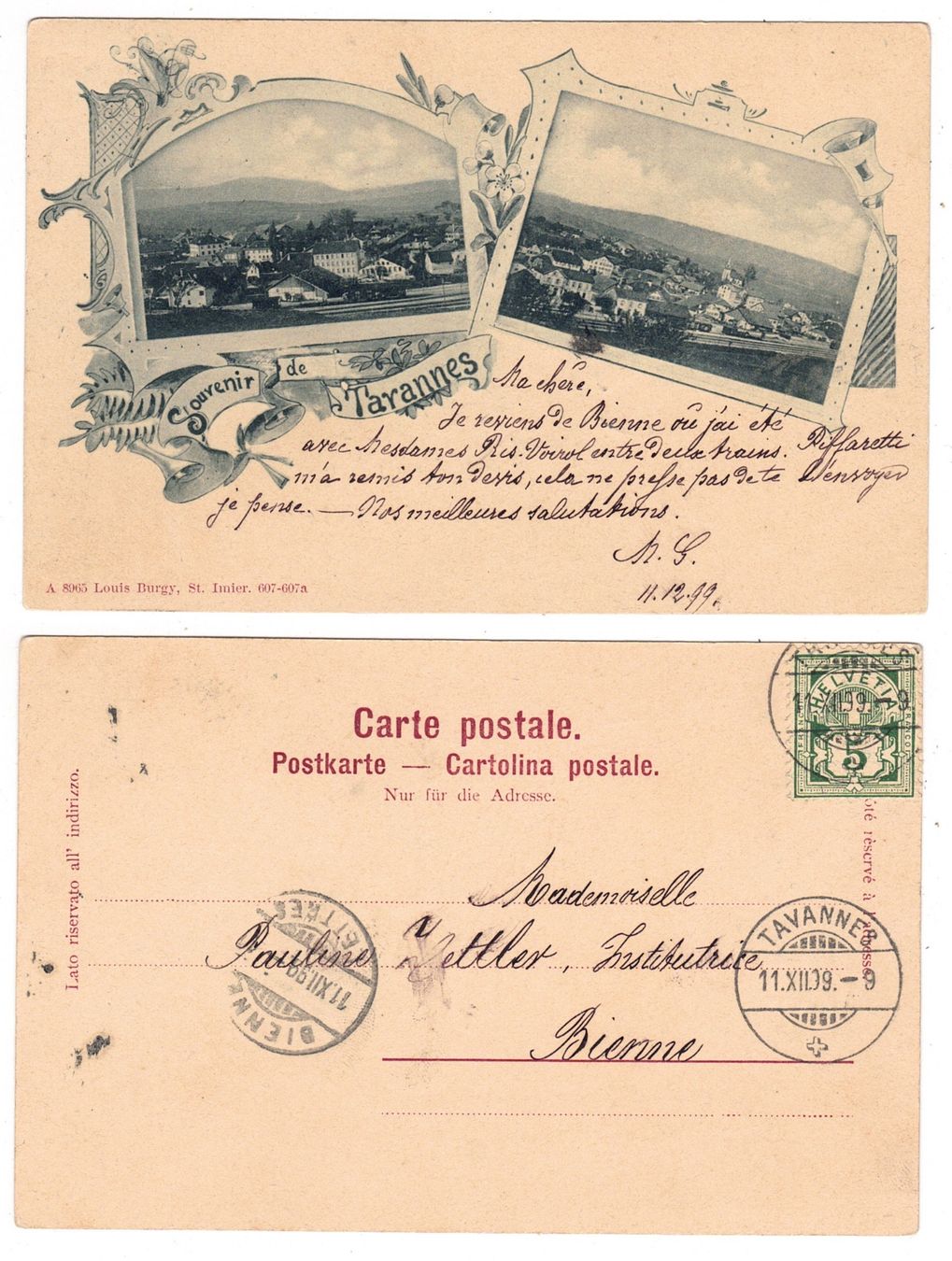 Ansichtskarten: Souvenir de Tavannes – Gebraucht aus La Tour-de-Peilz von amjust