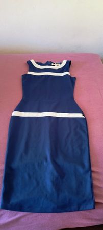 Kleid dunkelblau weiss gestreift Grösse S guter Zustand