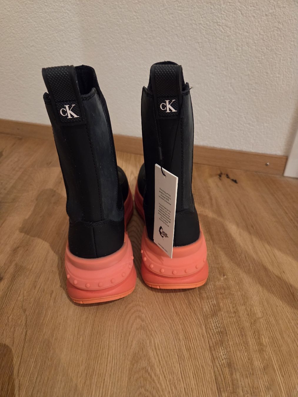 Calvin Klein Damenschuhe: Calvin Klein Jeans Stiefel schwarz orange – Neu (gemäss Beschreibung) aus rheineck von plumeria10 2