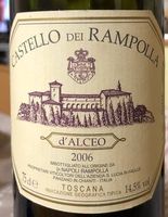 d'Alceo 2006, Rampolla, 100 Parker