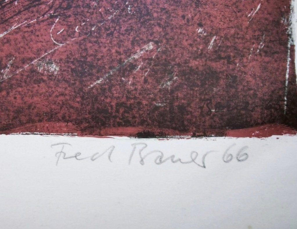 Grafiken & Lithographien: Lithographie Fred Bauer signée et numérotée – Gebraucht aus Les Brenets von  4