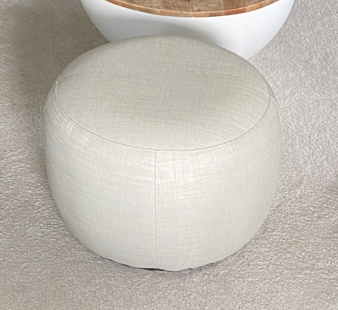 Hocker: Hocker rund hellbeige Stoff guter Zustand – Gebraucht aus Neunkirch von ann_852s