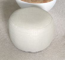 Hocker rund hellbeige Stoff guter Zustand