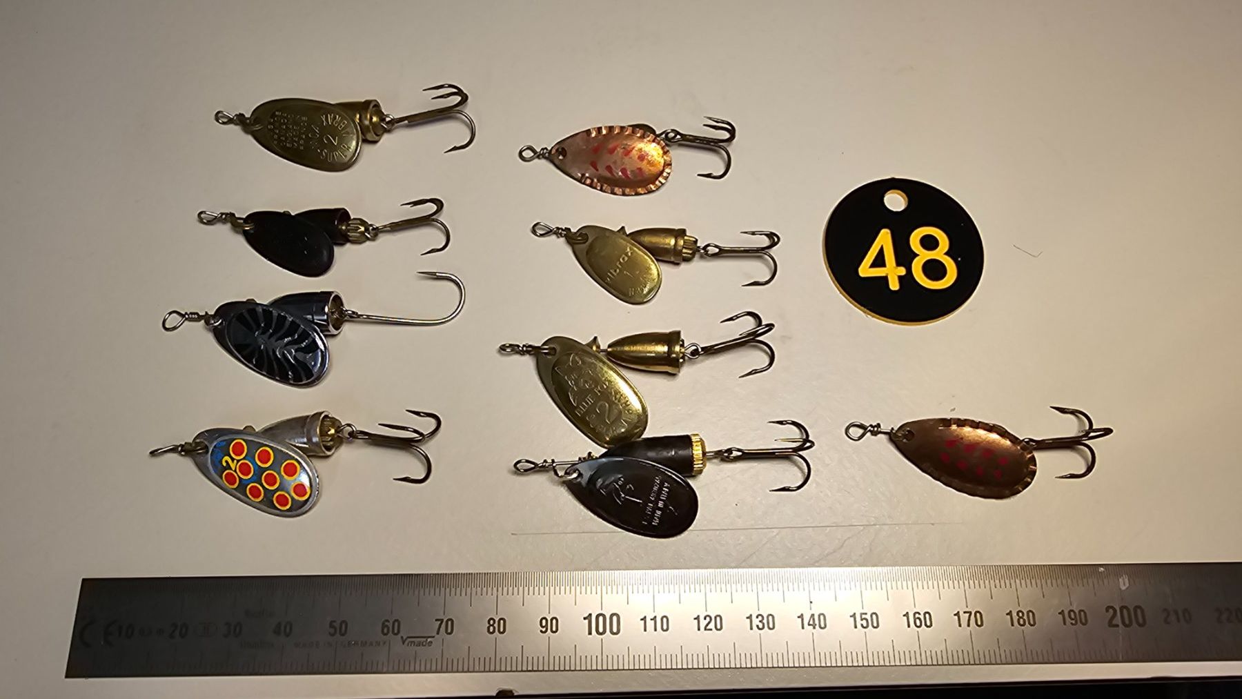 Esche: Köder Löffeli Spinner Set a 9 Spinner diverse Marken Gr.1+2 – Usato da Abtwil SG venduto da Fischerei_Artikel