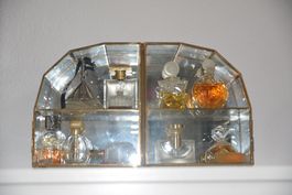 Kleine Messing Glas Vitrine Vintage