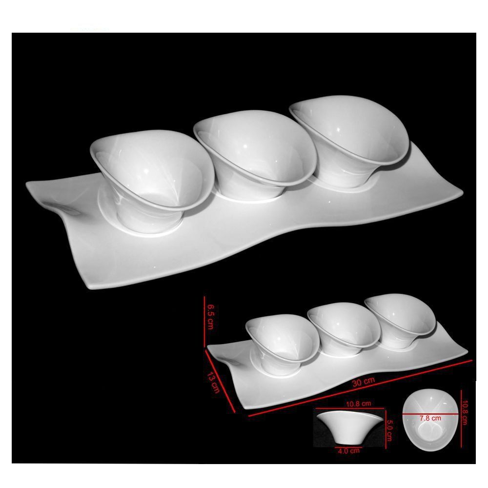 Piatti di portata: Servierplatte mit Dipschalen 30 x 13 cm – Nuovo e nell'imballaggio originale da Spreitenbach venduto da mario-shop.xs