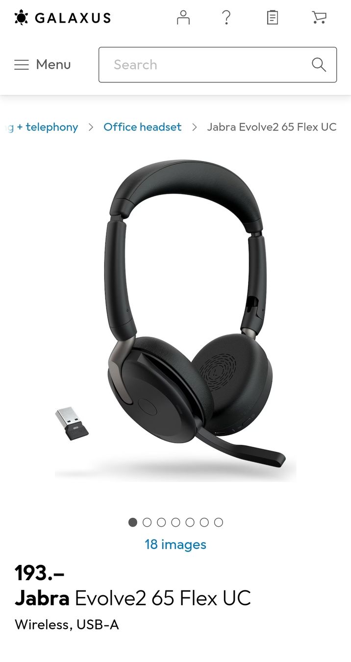 Jabra Cuffie: Headset Jabra Evolve2 65 Flex noise canceling laptop pc – Usato da Luzern venduto da Ed_cey 1