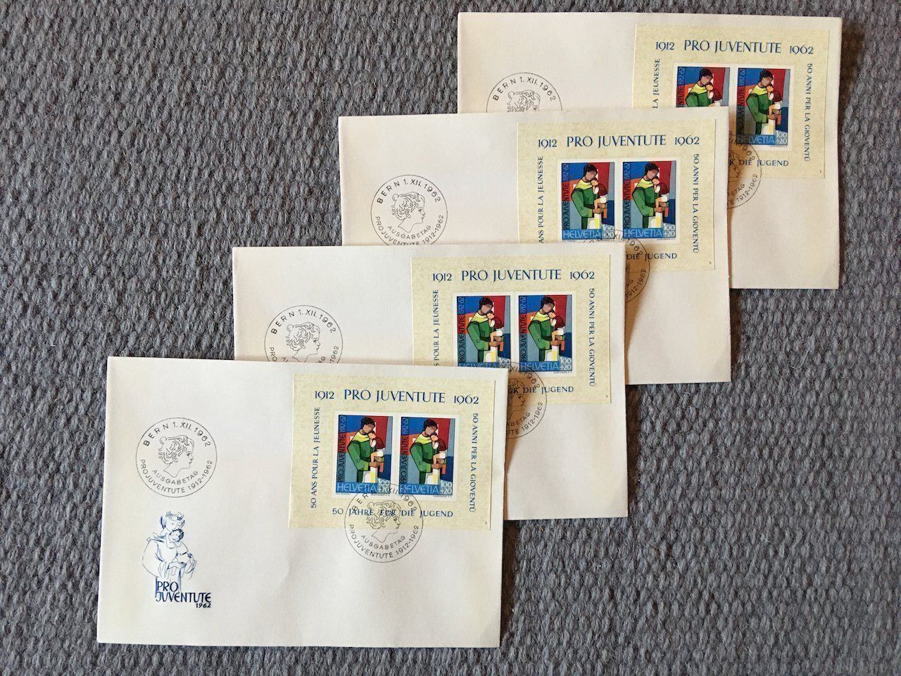 Tutti i francobolli: Pro Juventute Block 1962 4x auf FDC – Usato da Nesslau venduto da andi_hon