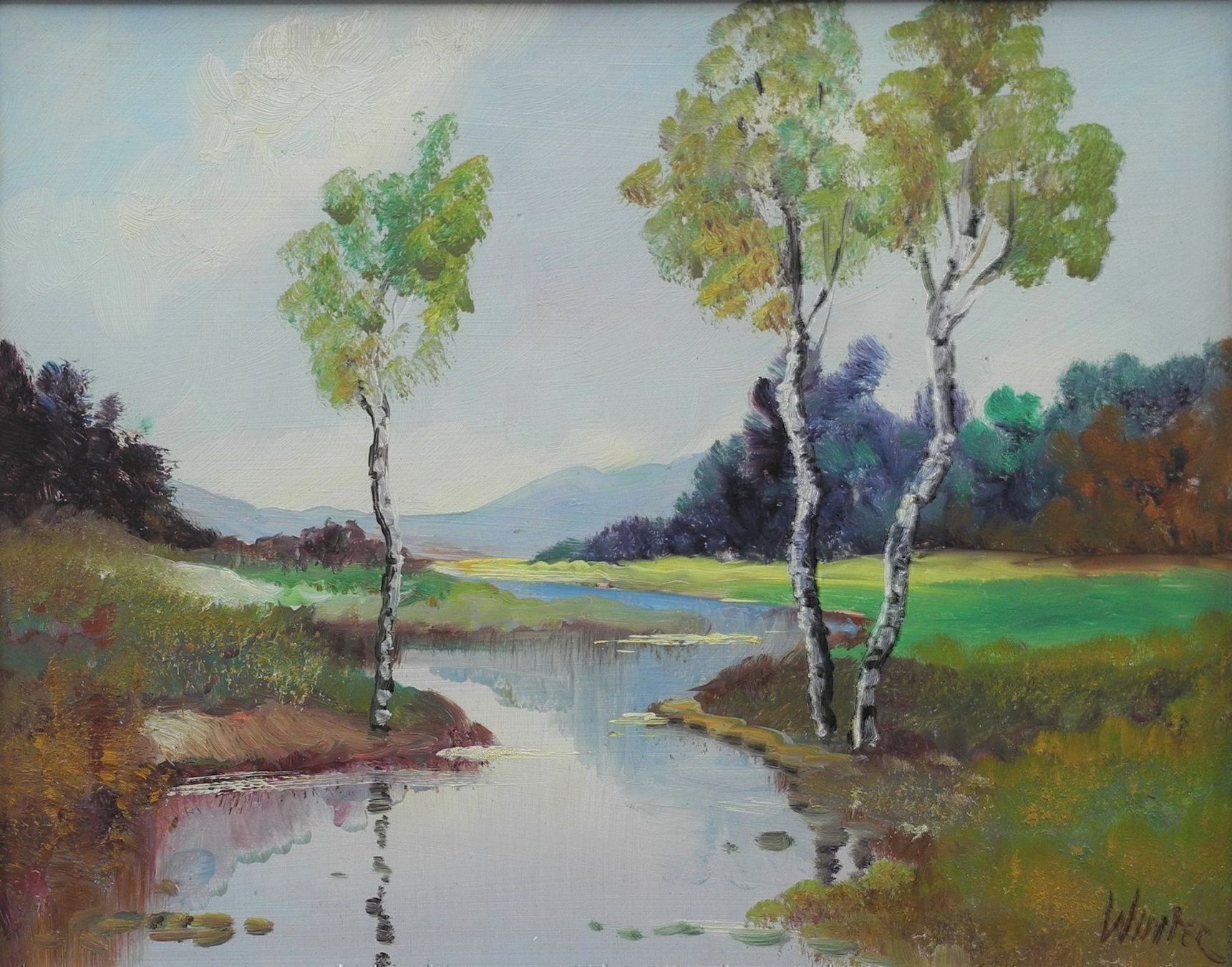 Gemälde: Weite Landschaft mit Bach DETLEF WINTER 1929-2010 – Gebraucht aus Wünnewil von FineArt-NicePrice 1