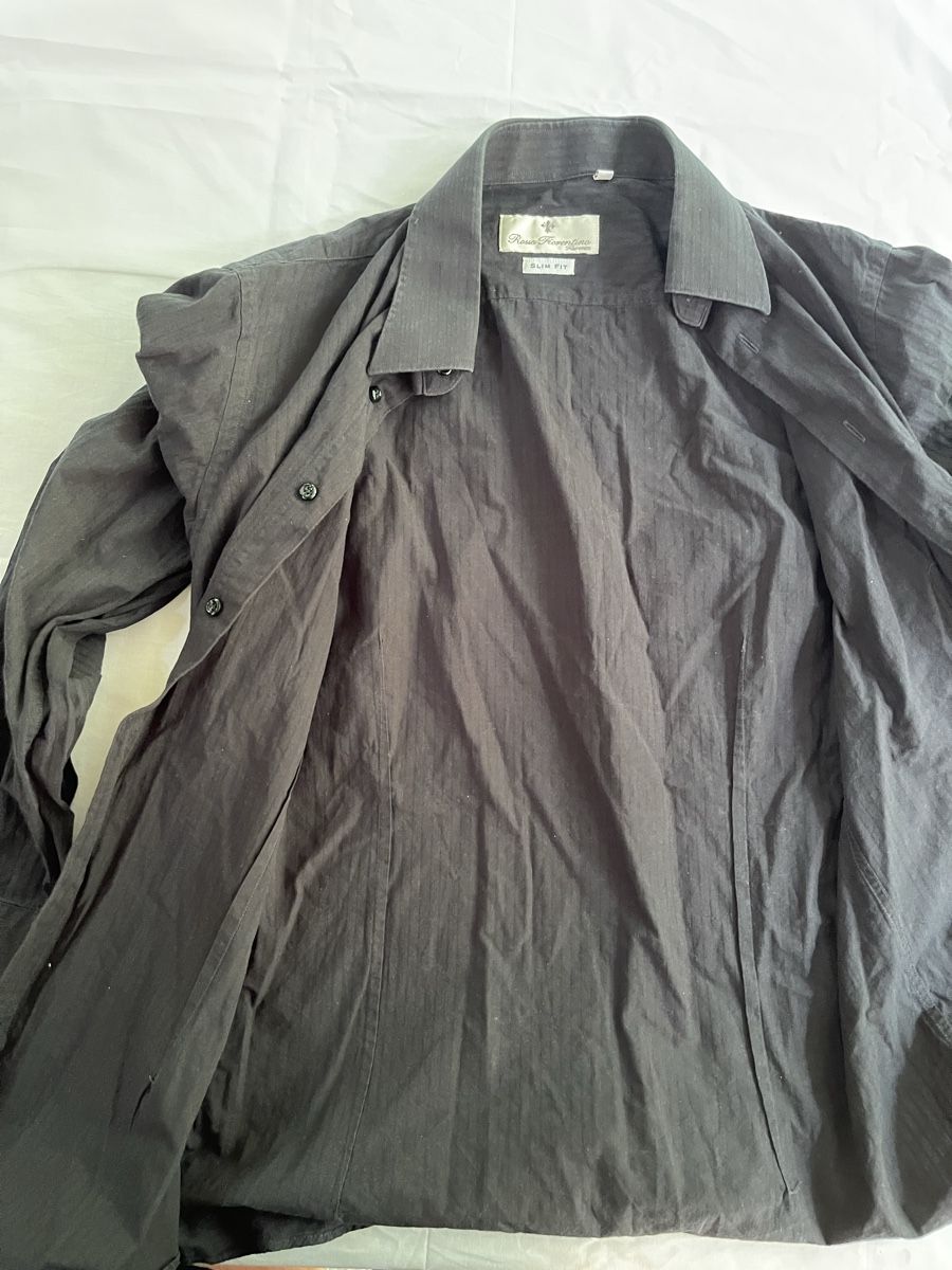 Hemden: Chic Camicia Uomo-cotone Blue notte Con rilievi-L/XL – Neu (gemäss Beschreibung) aus Gordevio von LanaZimm 3