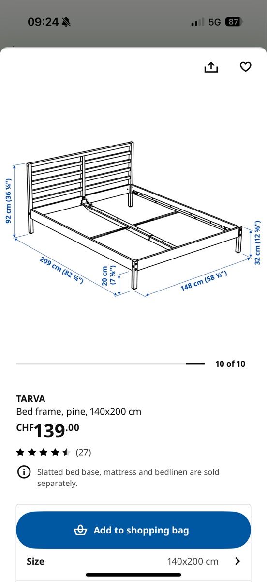 Letti: IKEA Bed + Mattress. GOOD CONDITION!! – Nuovo (secondo la descrizione) da Zürich venduto da jak_lqj2 1