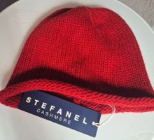 MÜTZE STEFANEL 100% CASHMERE NEU WEINROT KASCHMIR SCHAL TOP