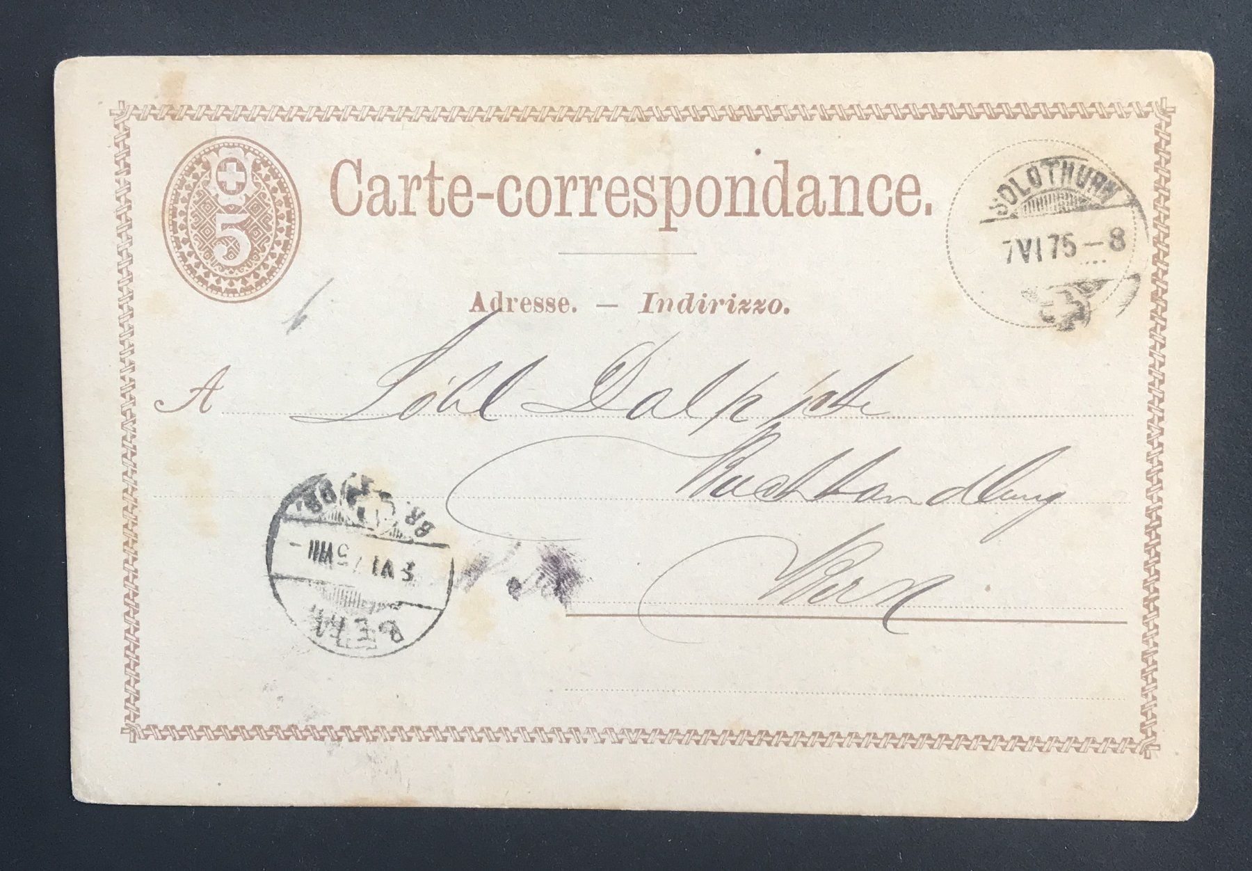 Tutti i francobolli: POSTKARTE 1875 – Usato da Ostermundigen venduto da Kari1937
