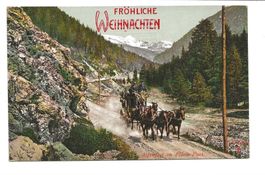 Flüela-Pass (GR) Davos Engadin Alpenpost Postkutsche - 1910