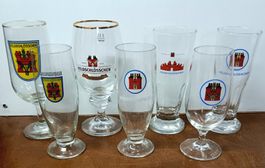 7 Bierglas Stange Tulpe Bier Brauerei Feldschlösschen
