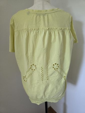 Marc O'Polo T-Shirt Gr. M – Gelb Spitze Stickerei Rückseite