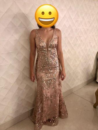 Roséfarbenes Abendkleid in 38