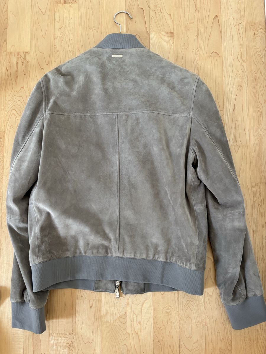 Hugo Boss Giacche: Grey Suede Bomber Jacket by BOSS - Size 50 – Usato da Zumikon venduto da laudz 3