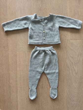NEU: Babydif Zweiteiler aus Wolle - Grau - Gr 6 Monate