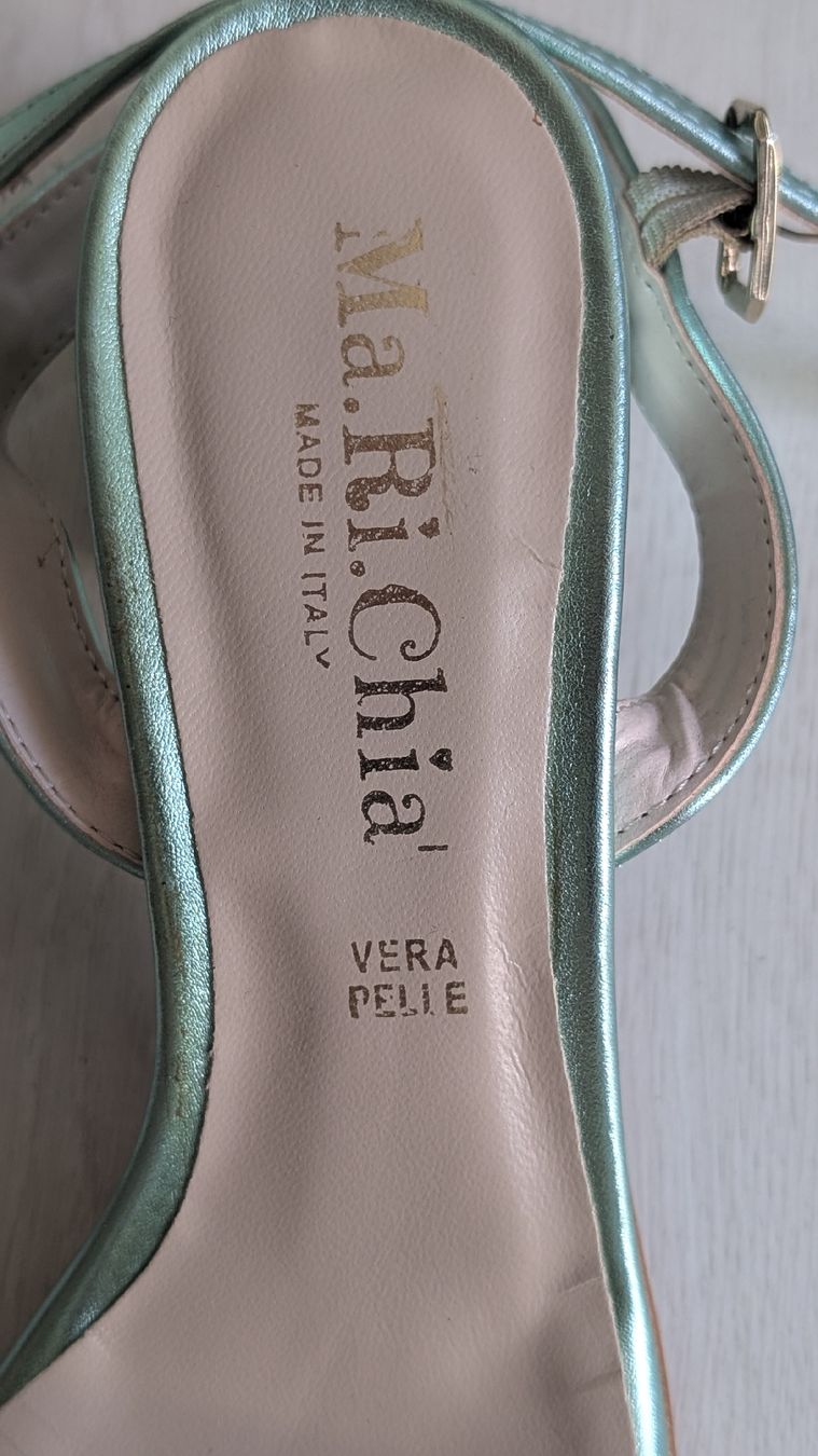 Scarpe da donna: Sommer-Damenschuh helles Grün metallic – Nuovo (secondo la descrizione) da Zürich venduto da Misam 1