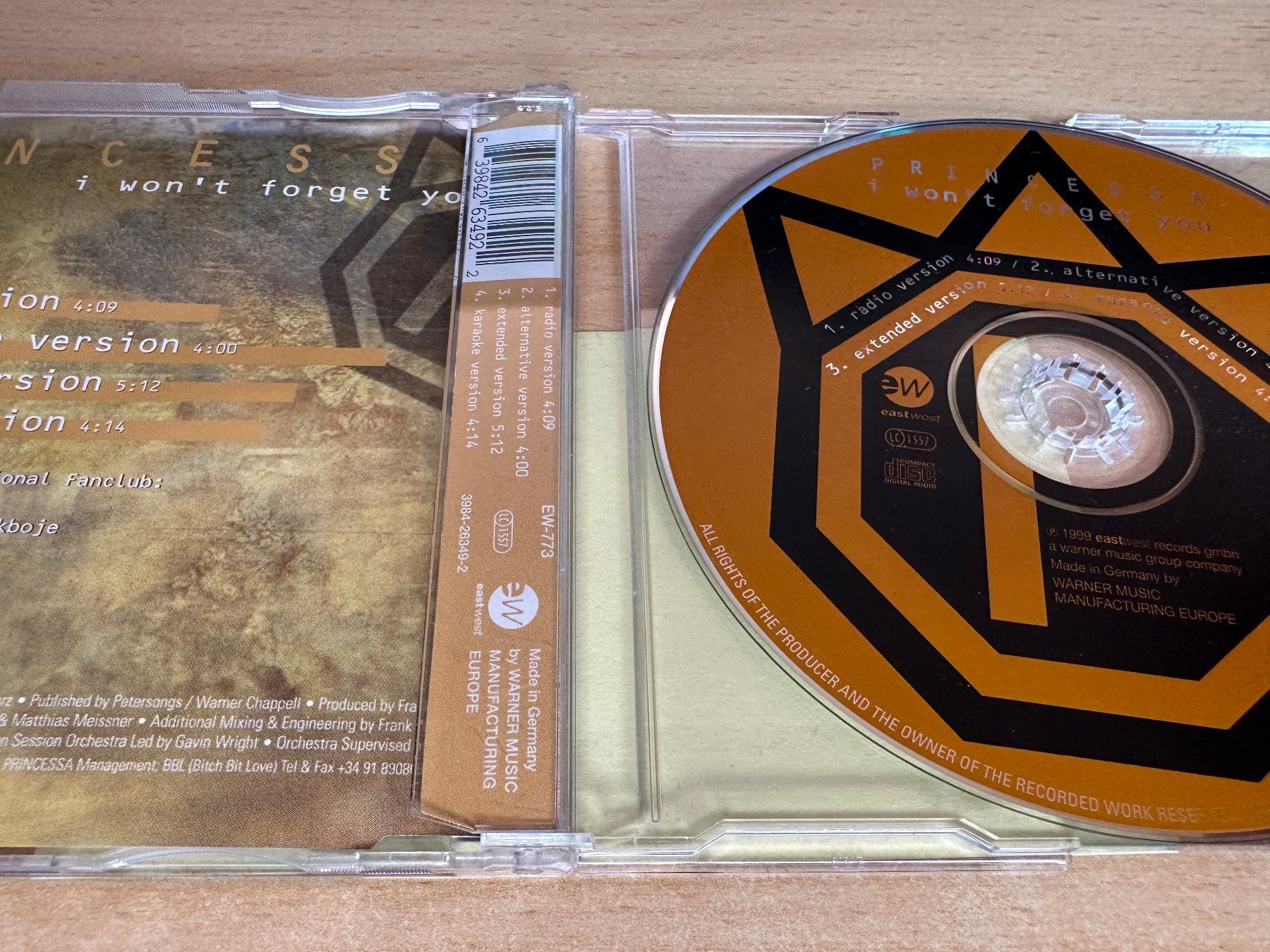CD: Princessa – I Won't Forget You - Single CD – Usato da Rikon im Tösstal venduto da Alpenmutz 1
