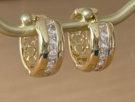 Luxus Elegante Creolen  Ohrstecker Farbe Gold