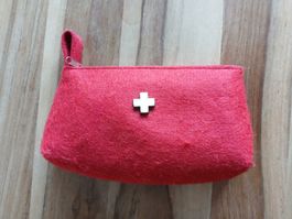 Swiss Cross Felt Pouch - Perfect Gift for Summer Trips!
