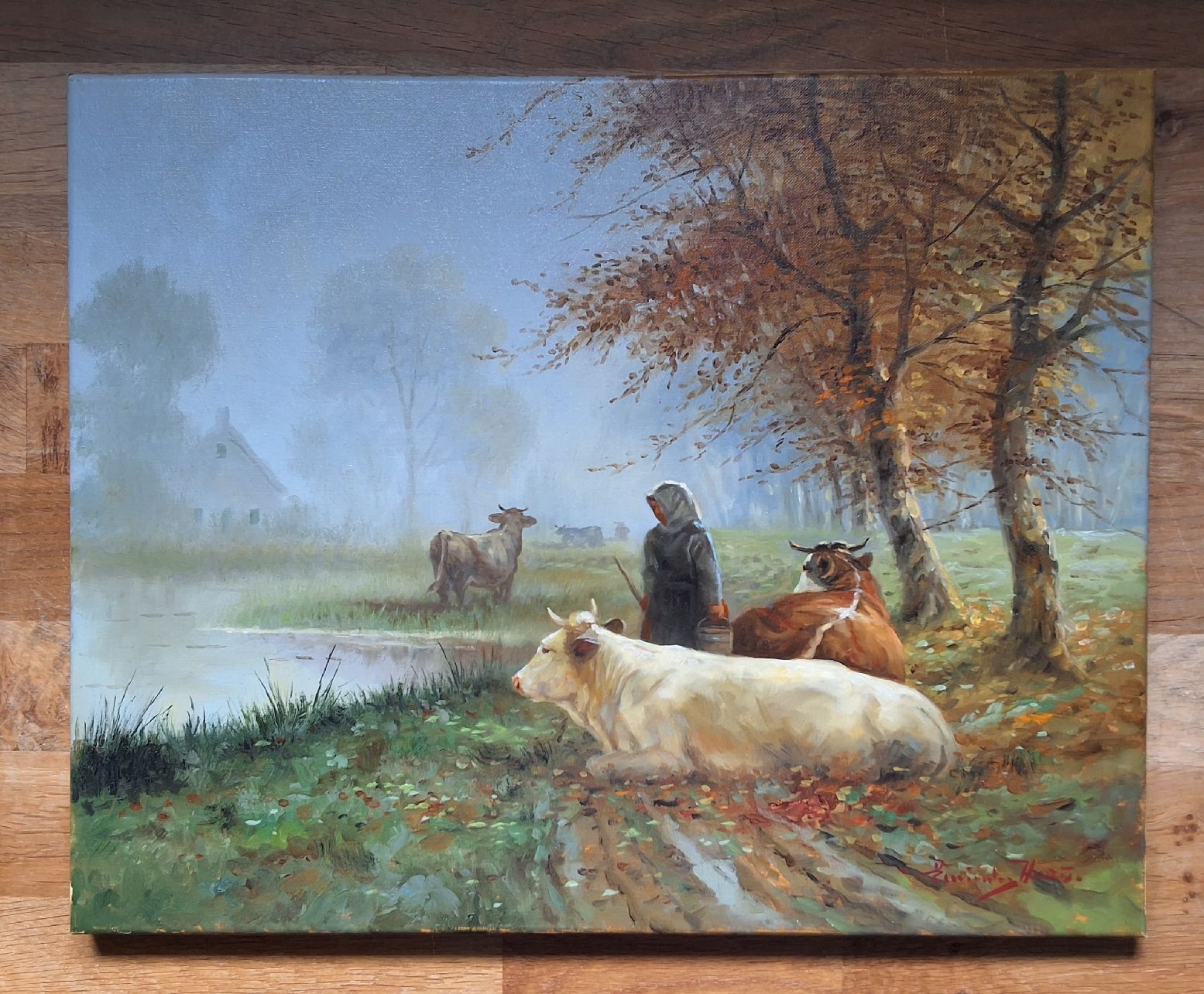 Dipinti: Horst Maria Einöder: Herbstimpressionen mit Kühen – Nuovo (secondo la descrizione) da Oftringen venduto da Waltereg 7