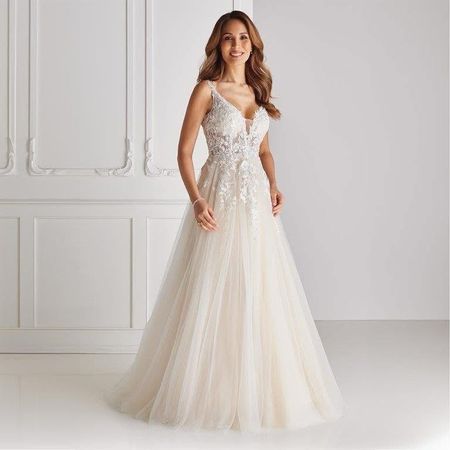 Brautkleid Ivory-Nude A-Linie neuwertig Grösse 40