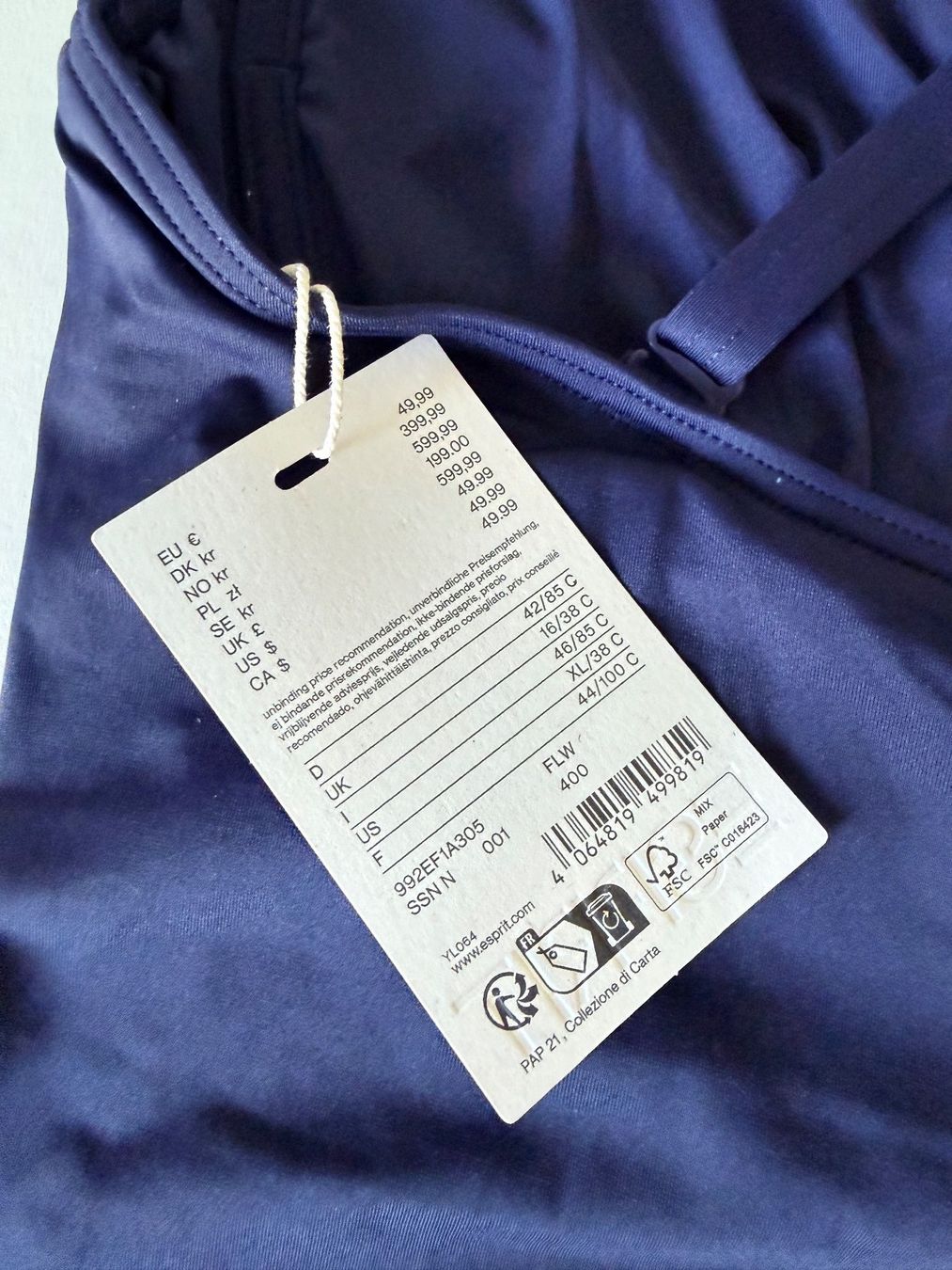 Esprit Costumi da bagno & Bikini: ESPRIT, Badekleid, Grösse 42/85C, Farbe Dunkelblau – Nuovo e nell'imballaggio originale da Rudolfstetten venduto da gst_g7xl 8