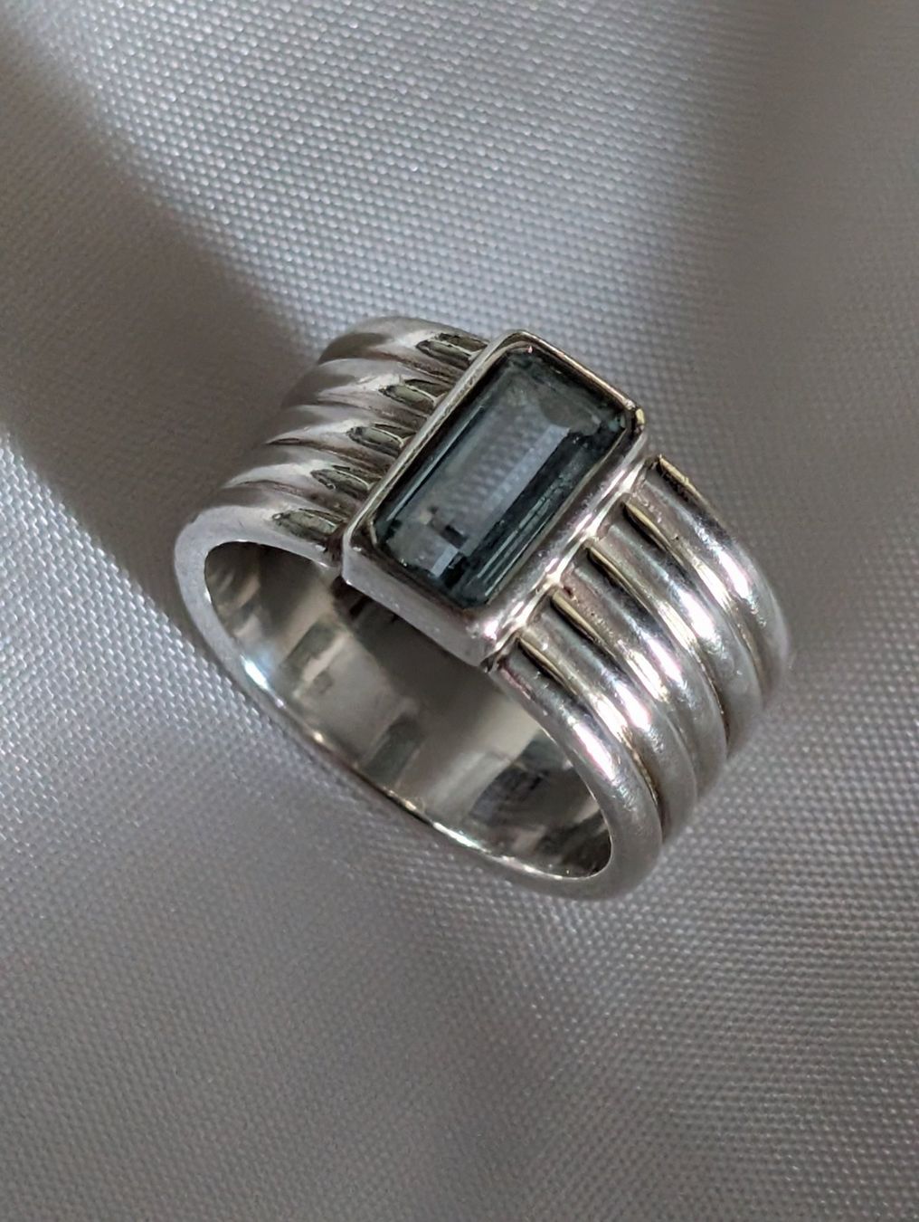 Ringe: Goldschmiedearbeit Silberring Aquamarin, Gr. 55 – Gebraucht aus Ermatingen von Hanni_und_Nanni 2