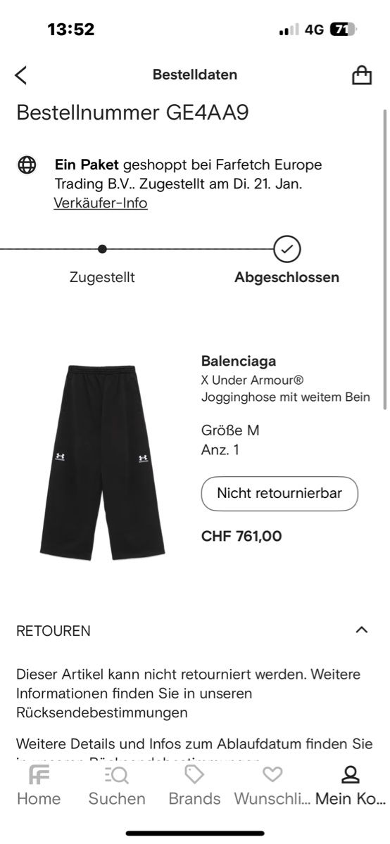 Pantaloni: Balenciaga Underarmour Jogginghose – Usato da Balzers venduto da mackfose 4