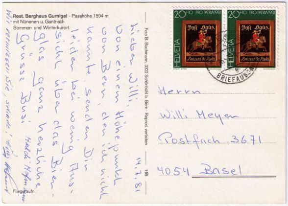 Cartoline postali: Restaurant Berghaus Gurnigel – Usato da Binningen venduto da Mountainrider 1