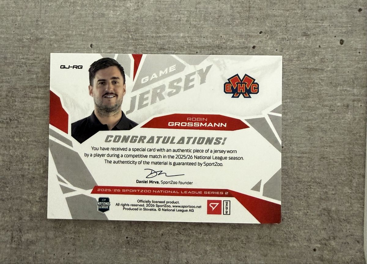 Sportzoo Carte collezionabili: Sportzoo Jersey Robin Grossmann EHCBiel – Nuovo (secondo la descrizione) da Frauenfeld venduto da LSchaer 1