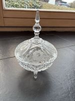 Kristall Bonboniere/Konfektschale mit Deckel, Vintage!