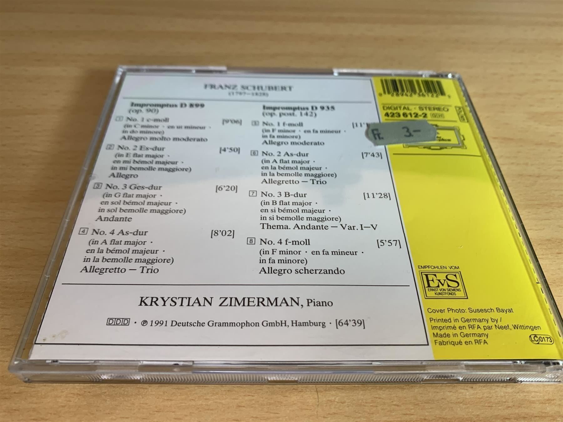CD: Schubert - Impromptus D 899 & D 935 – Usato da Rikon im Tösstal venduto da Alpenmutz 1