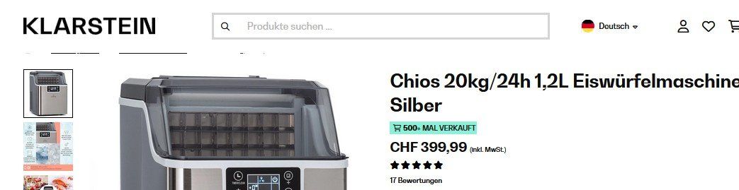 Elettrodomestici da cucina: Klarstein Eiswürfelmaschine / l Machine à glaçons – Usato da Collonges venduto da arashee 1