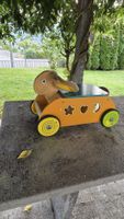 Nachziehspielzeug Hase Holz mit Steckspiel gebraucht